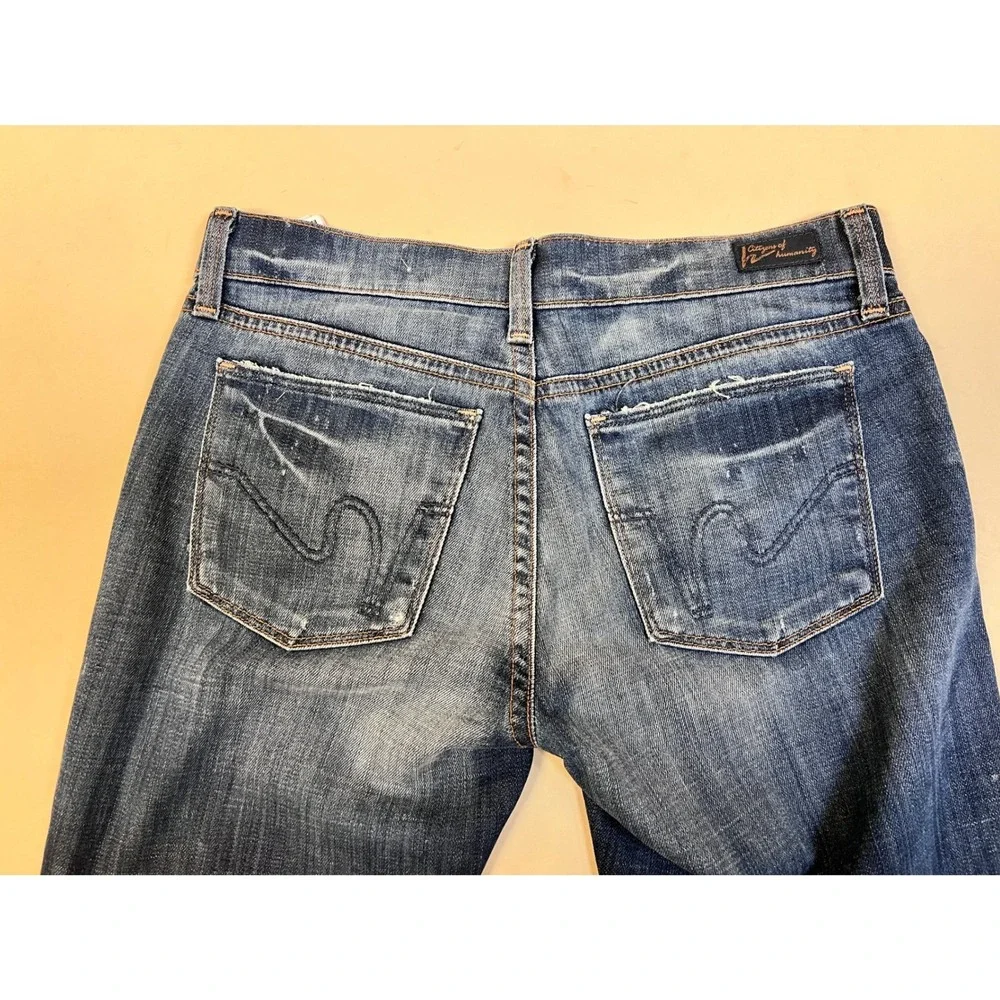 Citizens of Humanity Bootcut Jeans Womens 26 Blue Good Distressed Low Rise Denim